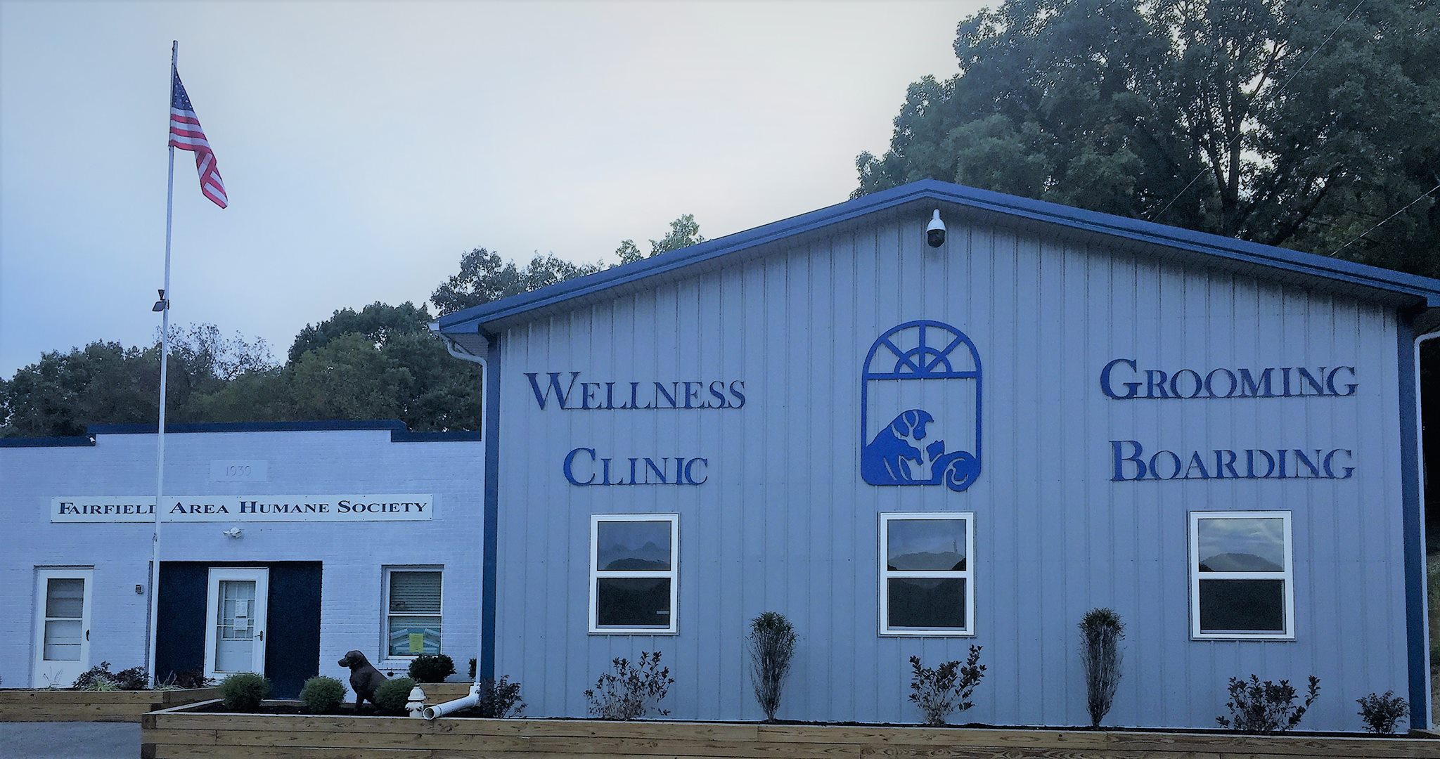 The Fairfield Area Humane Society shelter and Wellness Clinic buildings